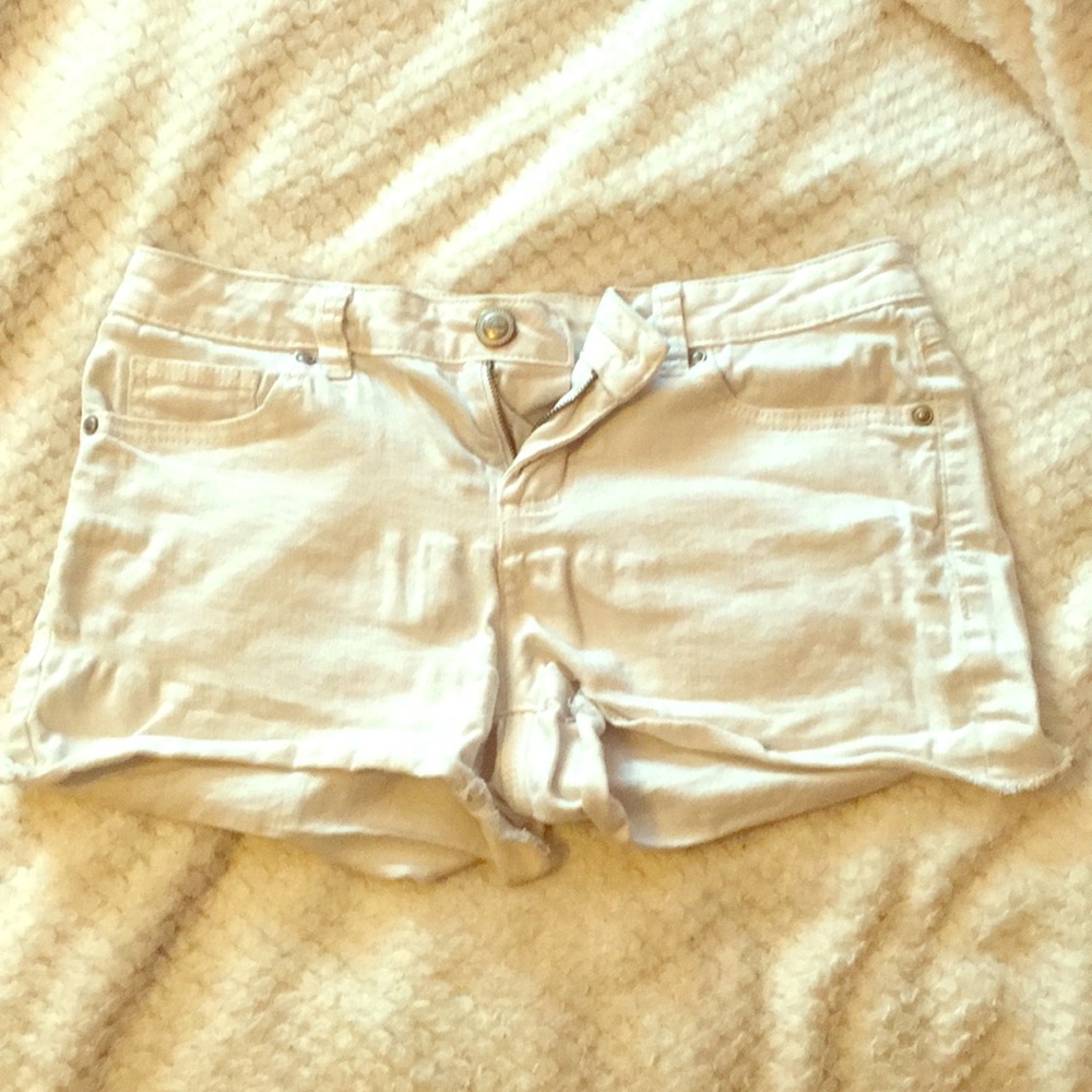 White jean shorts